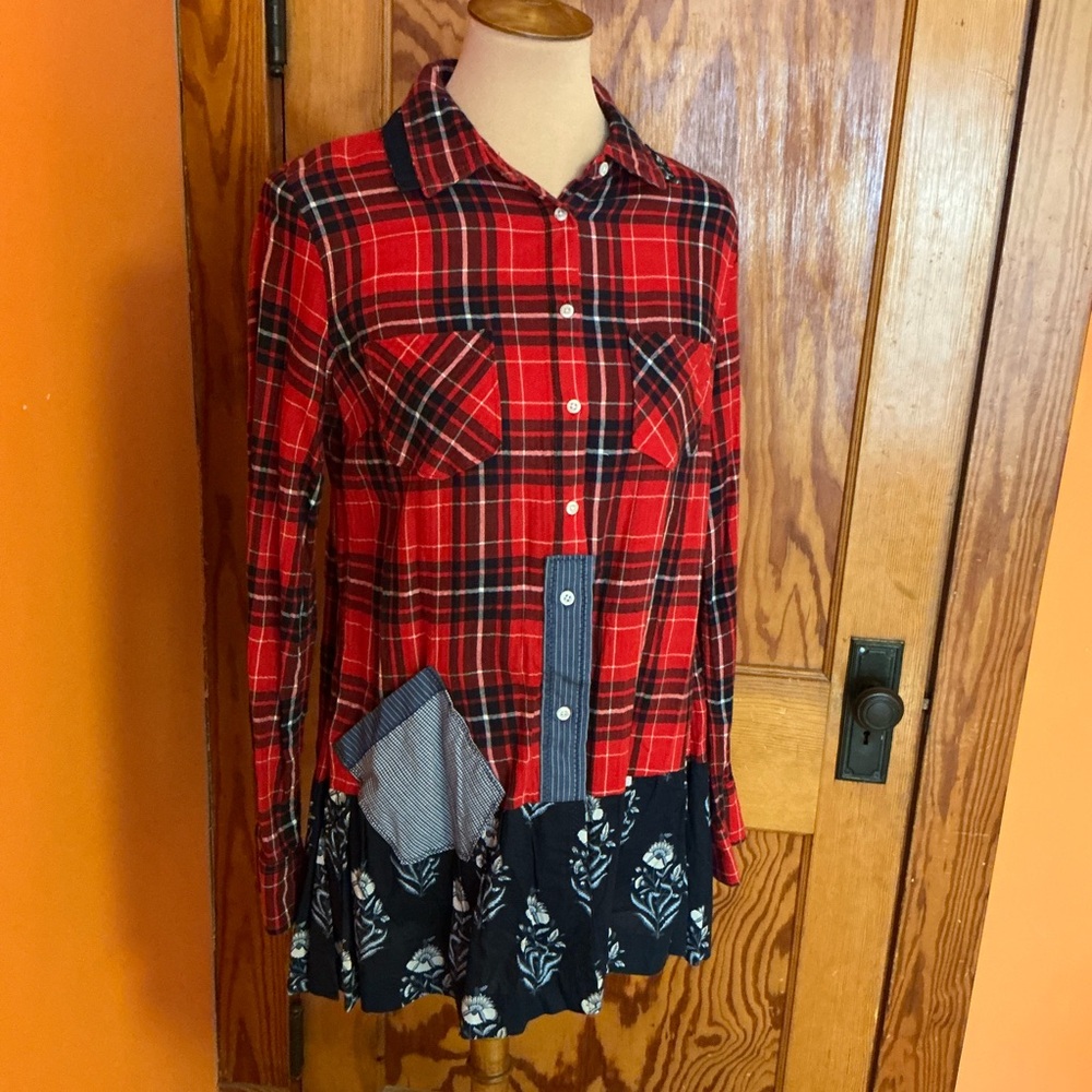Merona Shabby Chic feminine ruffled flannel shirt - Picture 9 of 11